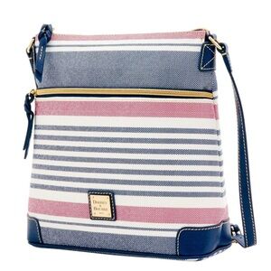 Dooney & Bourke Blue and Pink Striped Crossbody Bag